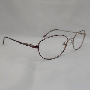 💎 MARCHON Eyeglass Frames Cherry Glow Red Full Metal Rims Tres Jolie Rose Gold